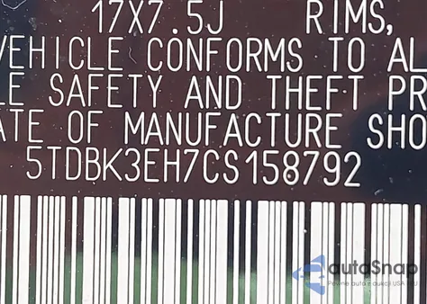 2012 Toyota Highlander Se V6 from USA, damaged, VIN 5TDBK3EH7CS158792